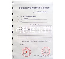 企業產品執行標準等級證書副本